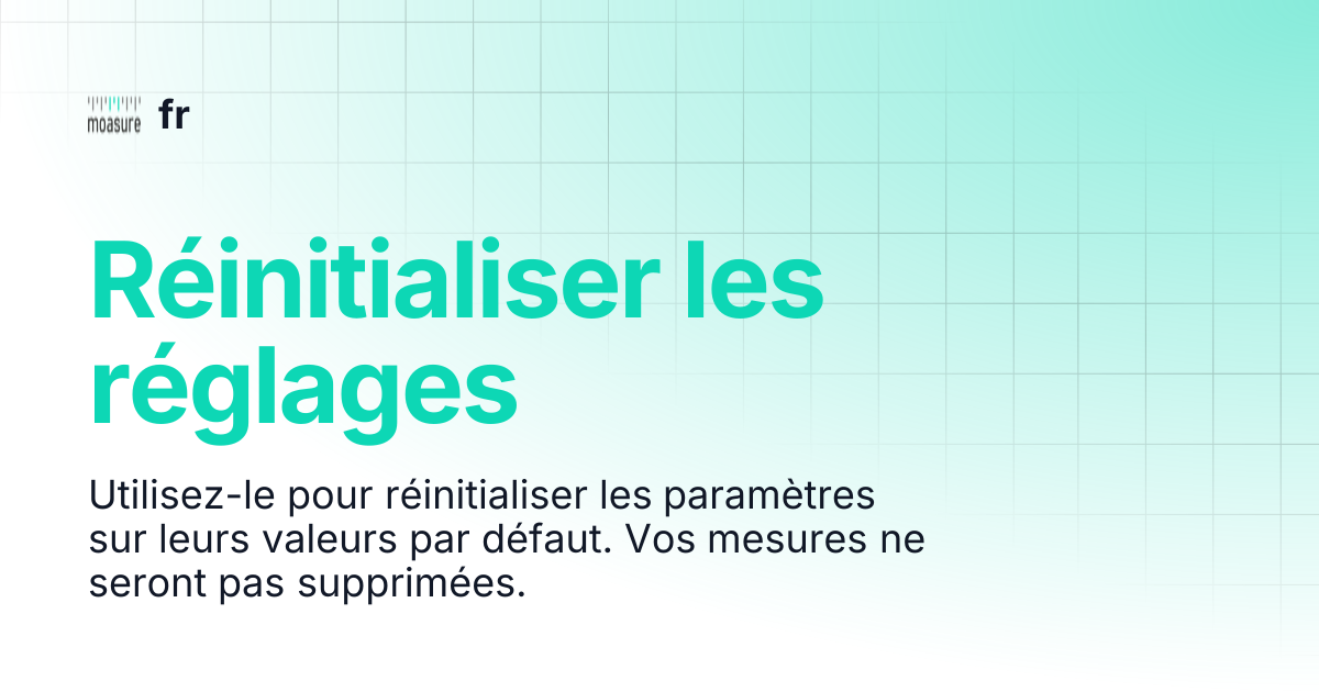 Réinitialiser les réglages | fr