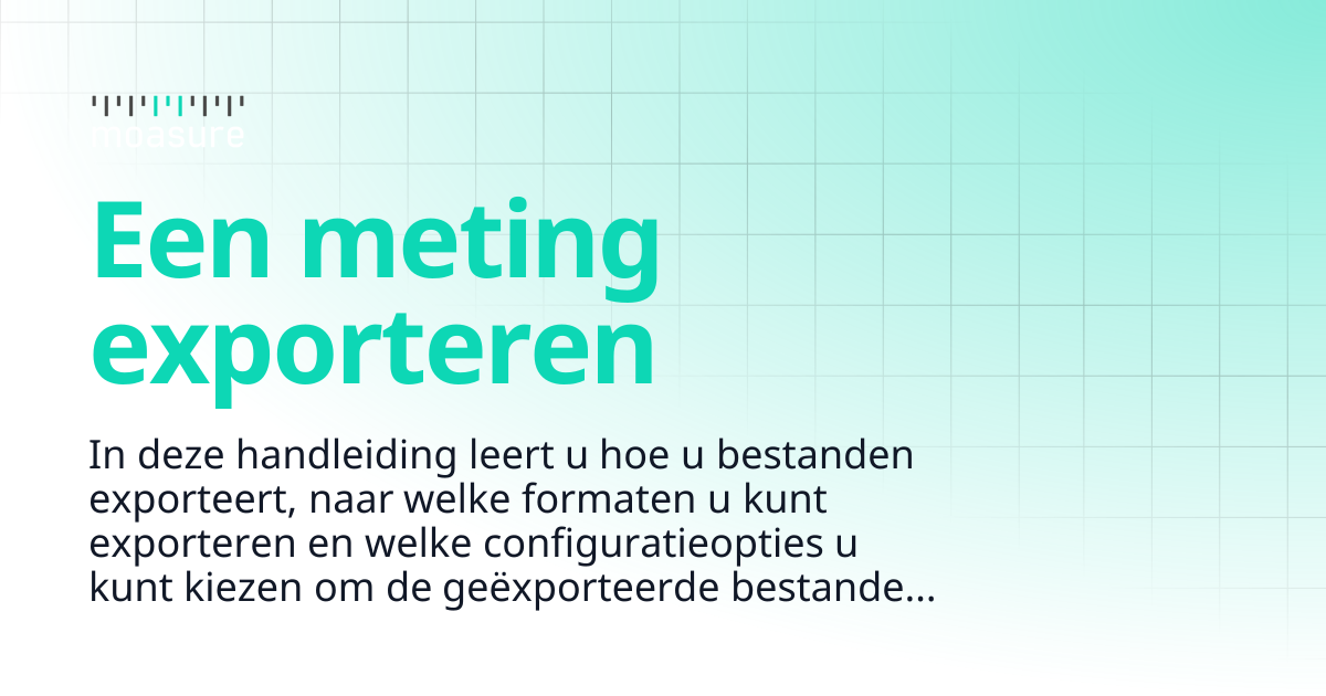 Een meting exporteren | nl